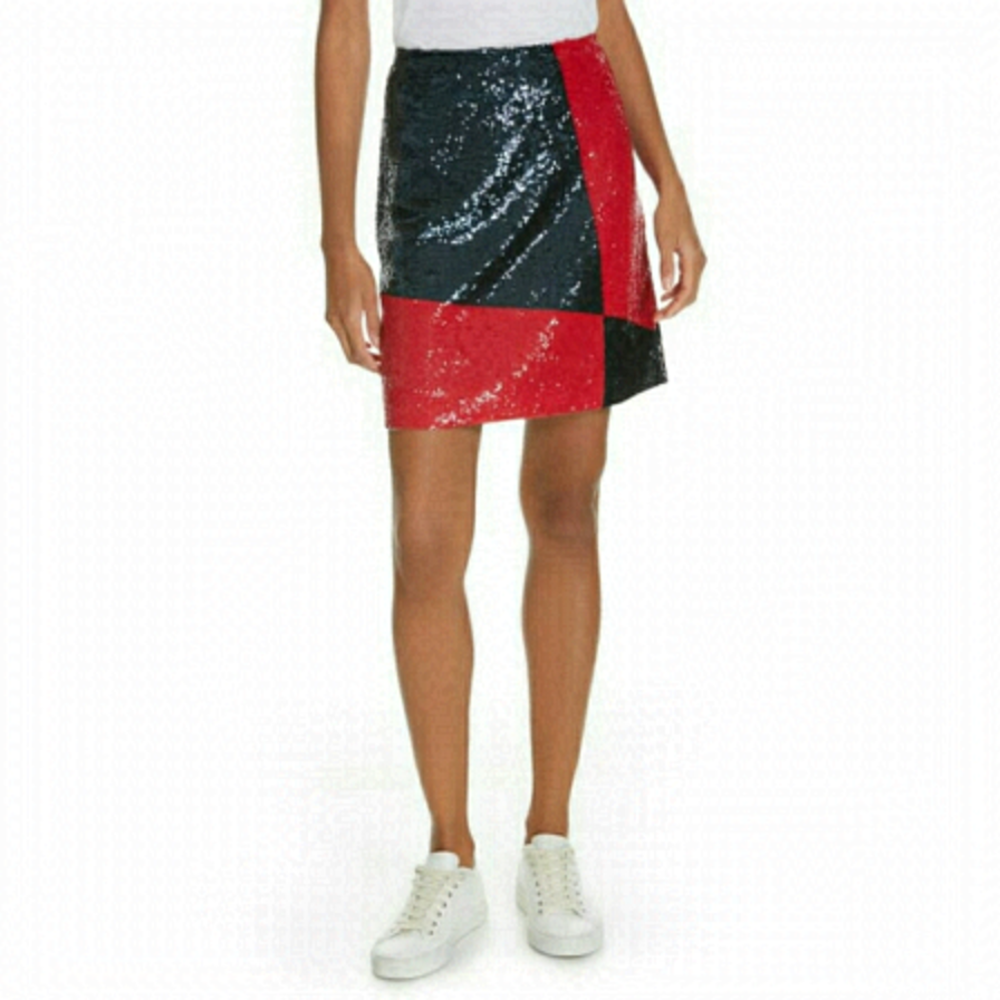 Polo Ralph Lauren Colorblock Sequin Mini Skirt